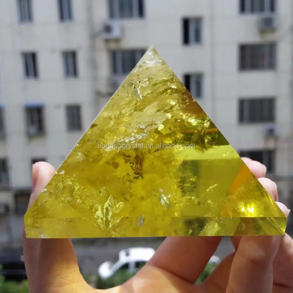 Wholesale Natural Clear Citrine Quartz Pyramids Polished Crystal Egypt Other Crystal Crafts for Fengshui