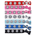 Custom Print Volleyball No Crease Ponytail Holder Hair Bands Knotted Elastic Hair Ties