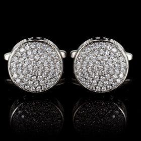 Copper Zircon Vintage Round Micro Insert Cufflinks Men's Light Luxury French Shirt Sleeve Women's Unisex