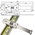 Solid State Relay Iron Bracket 25x13.5x80.5mm Electroplated Guide Rail for Power Switch with Convenient Buckle Clamps
