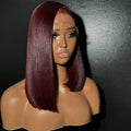 Short Bob Wig 99j Bone Straight Vietnamese Ombre Brown 13*6 HD Orange Highlight 13*4 Full Lace Frontal Human Hair Glueless 9*6
