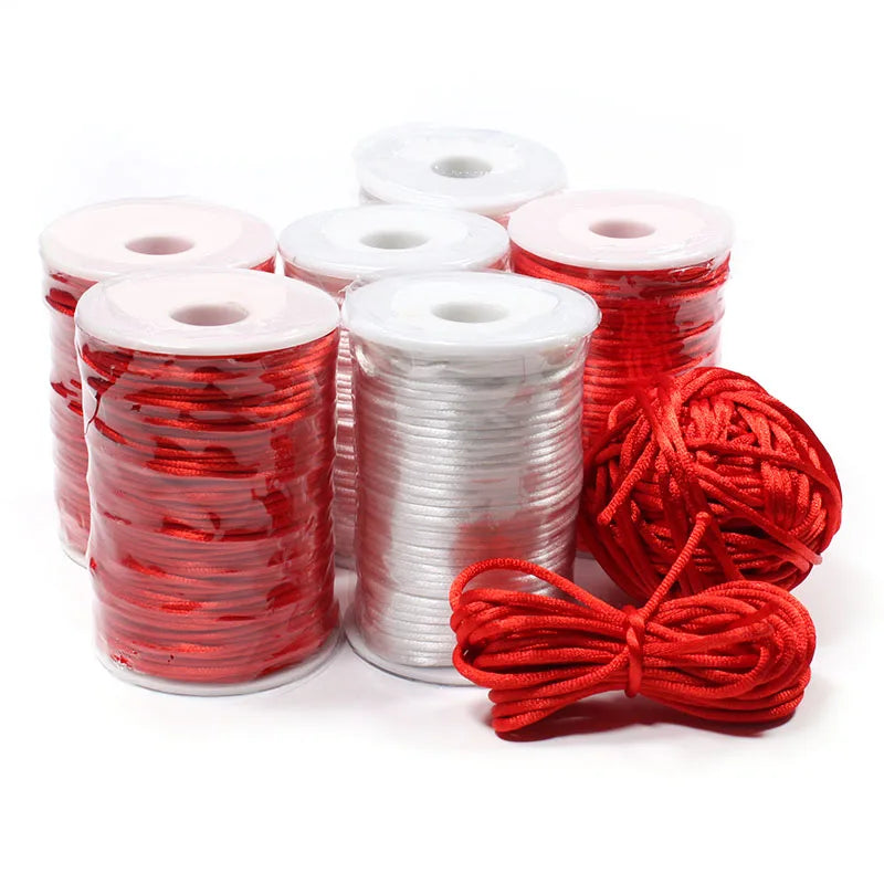 Low Price Wholesale Satin Rattail Nylon Rope Chinese Knot Fringe Macrame Cord Thread Diy Tassels Braided Beading String
