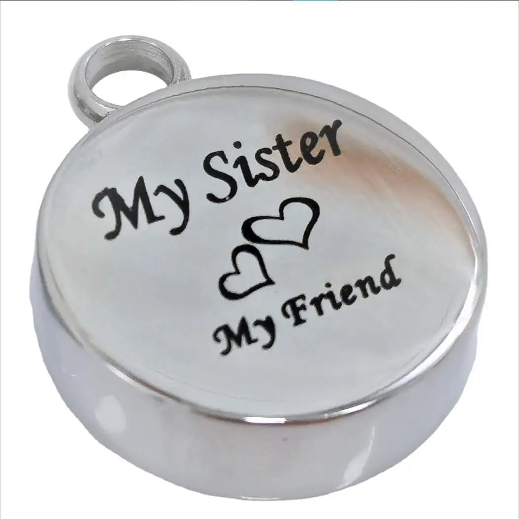 Stainless Steel Bigger Ash Chamber Memorial Urn Pendant Round Necklace Cremation Heart Human Ashes Keepsake Urn Ashes Holder