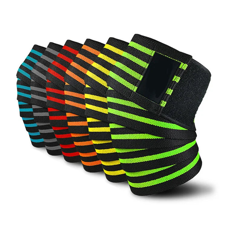 Breathable Sports Compression Knee Support Brace Adjustable Elastic Weightlifting Knee Wraps Opp Bag Wrist Leather Unisex CN;GUA