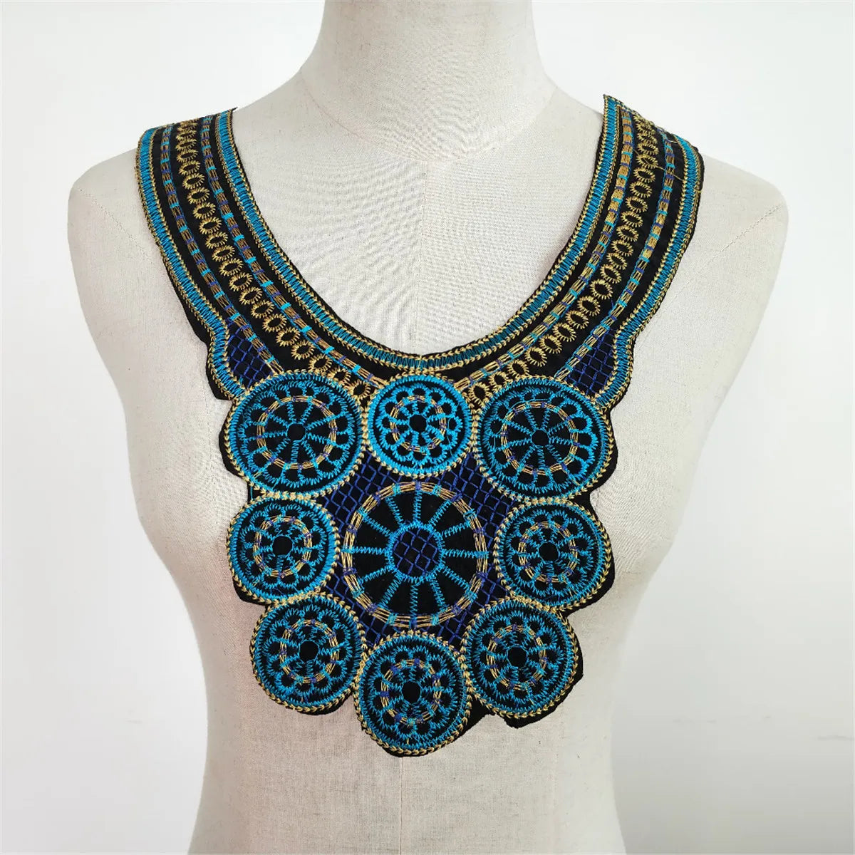 Lace Collar Decor DIY Sewing Patch Ethnic Style Embroidery Lace Applique Sew on Neckline