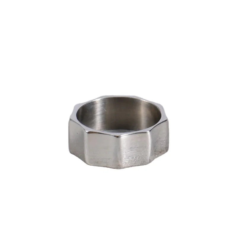 Minimalist 18K Gold Plated Stainless Steel Punk Ring Stainless Steel Handmade Geometric Hip Hop Rings