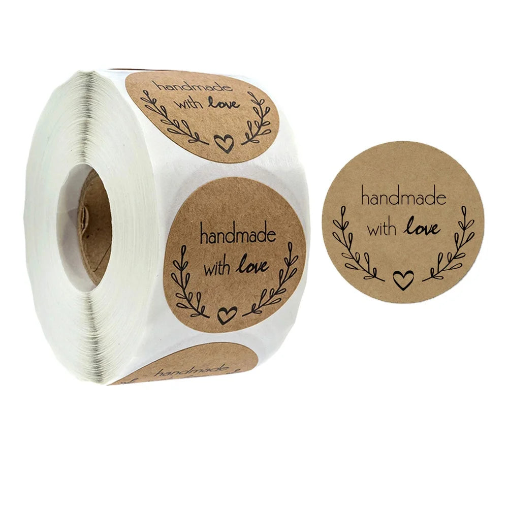 Handmade Kraft 'Thank You' Adhesive Sticker Happy Mail Bake Envelope Decoration Label Personalized Household Products