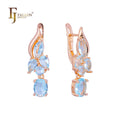 FJ Fallon Fashion Jewelry Cluster Earrings Plated in Rose Gold Brass Based