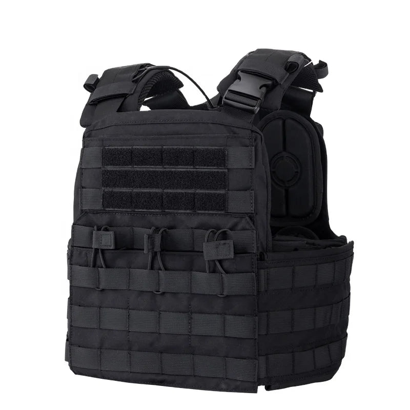 IDOGEAR MOLLE Quick Release Vest 500D Nylon Cordura Armor Plate Carrier Black Tactical Vest CPC Plate Carrier Vest