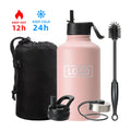 64oz ODM Wide Mouth 304 Stainless Steel Vacuum Drink Water Bottle Sports Canteen Great for Hiking Biking Camping