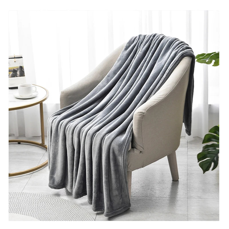 Custom Solid Flannel Decorative Blanket Custom Flannel Blanket With Pictures Heavy Blankets for Winter 2PLY