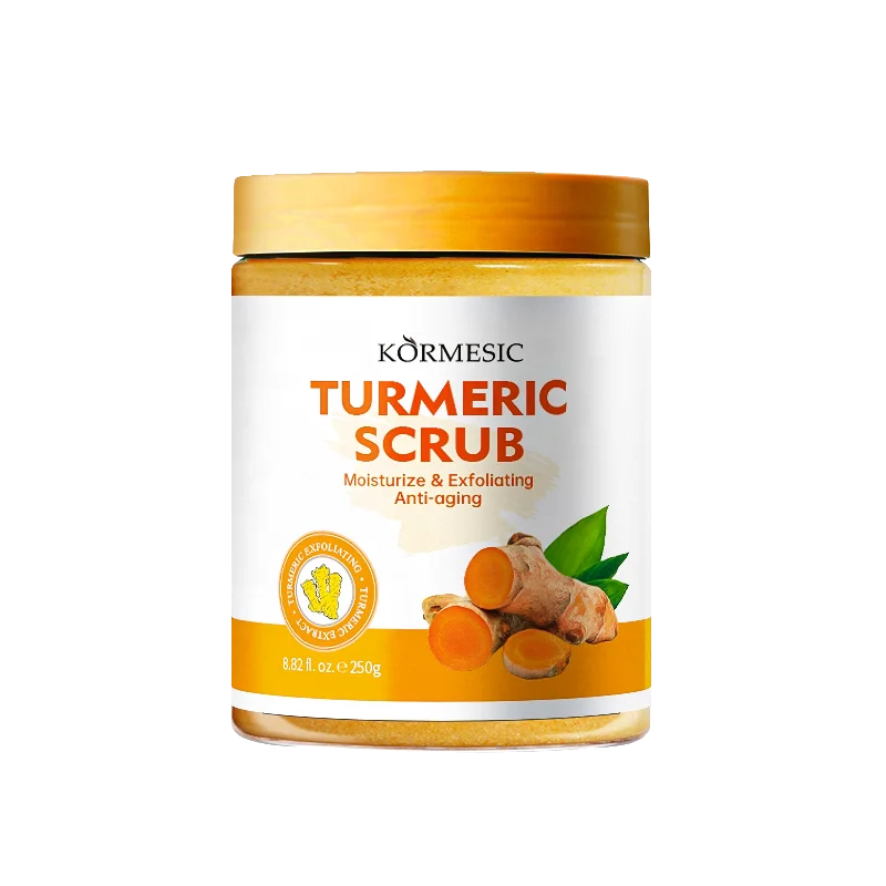 Private Label KORMESIC TURMERIC SCRUB High Effect Skin Removal Whitening Body Scrub for Skin Care