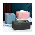Custom PU Leather Tissue Box Cover Stylish Rectangle Hotel Tissue Box Holder With Magnetic Bottom for Bathroom Bedroom or Office
