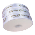 Factory Price 2.5cm Grosgrain Gift Ribbon Double Face Satin Custom Gold Foil 3D Embossed Logo Printed Flower Decoration Box