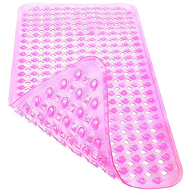88x40CM Extra Long Non-Slip Bathtub Mat with Drain Holes Strong Suction Cups Anti-Slip Shower Mats for Bathroom Bathtub Safety