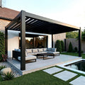 Factory Wholesale Modern Outdoor Aluminum Alloy 3X3 3X4 4X4 6X4M with Zip Screen Garden Sets Patio Yard Louvered Roof Pergola