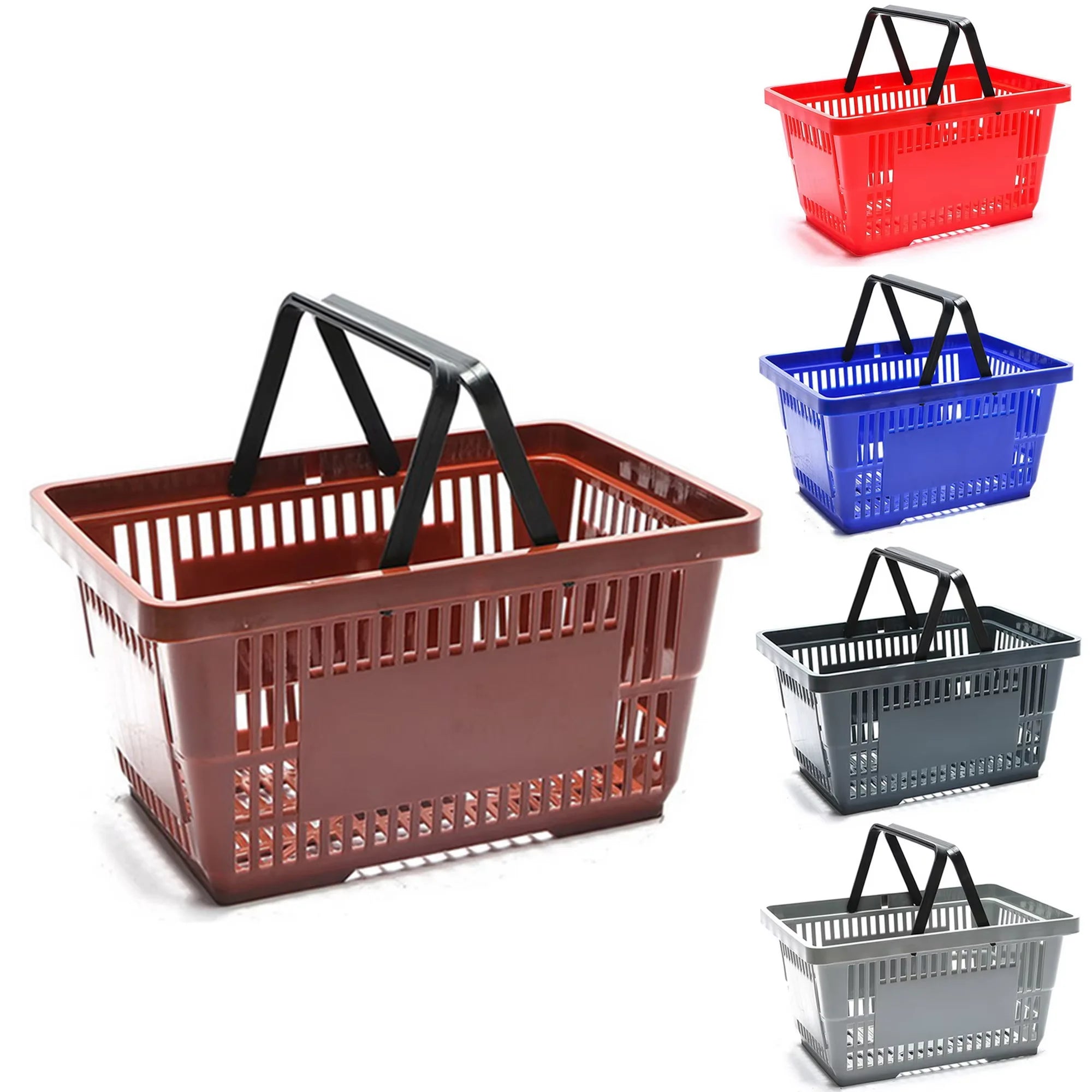 28L Supermarket Basket Retail Store Convenience Store Collapsible Plastic Shopping Hand Basket
