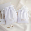 PandaSew Custom Logo Dust Bags Jewelry Package Pouch Personalized Printed Dense Silk Satin Drawstring Bags