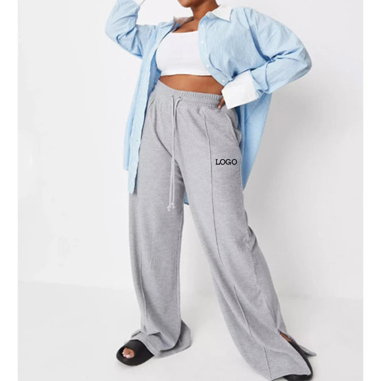 K210274 Women's Trousers Fall Winter Fashion 2026 Women Clothes Plus Size Women's Flare Wide Leg Sweatpants Casual OEM Service