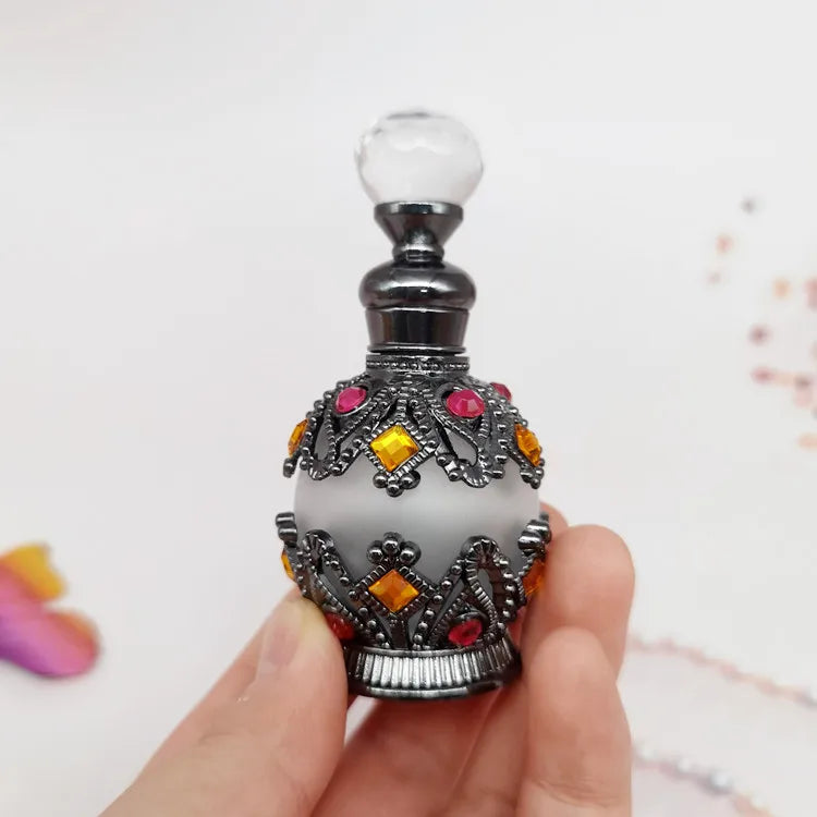15ml Arabian Dubai Patented Orchid Flower Tree Glass Metal Perfume Bottle Essential Oil Refillable Attar Bottles Gift Decor