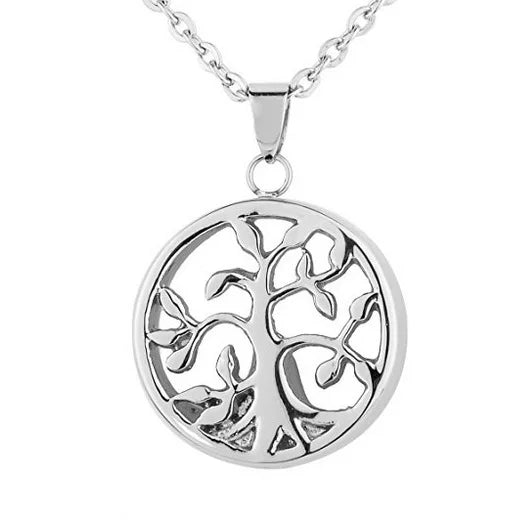Wholesale Funeral Keepsake Life Tree Perfume Bottle Necklace 316l Stainless Steel Pet Urn Pendant Cremation Jewelry