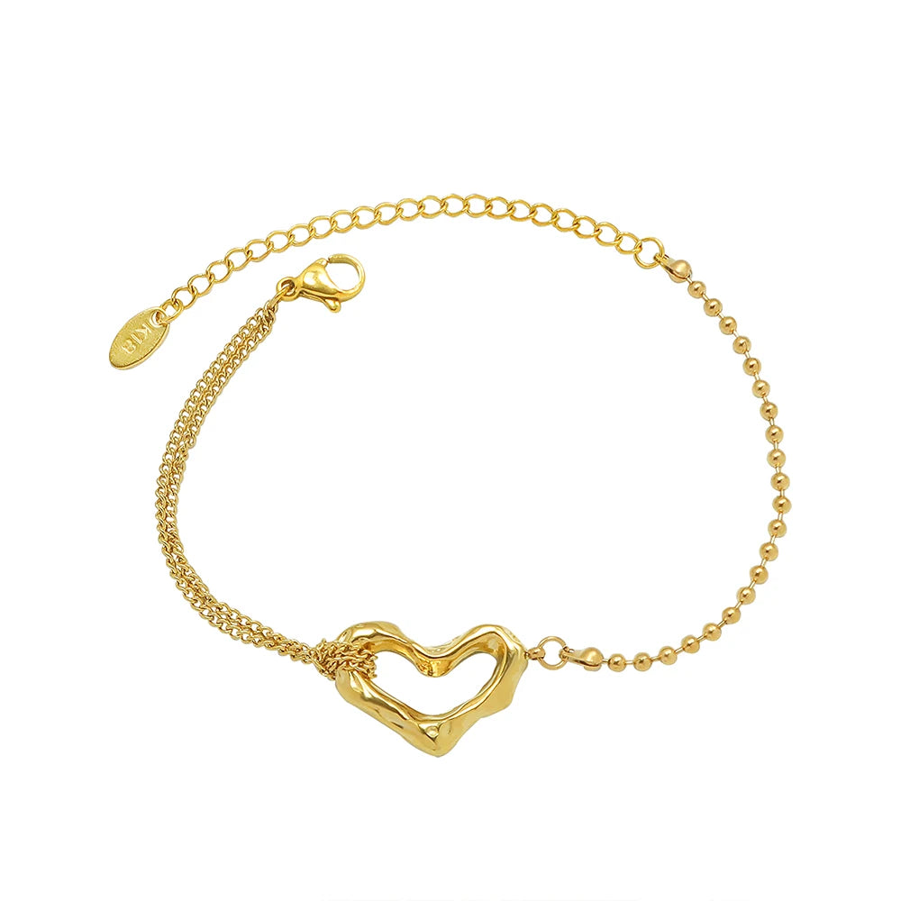 Personalized 316L Stainless Steel Bangle Bracelet 18K Gold Plated Trendy Lighted Feature Fashionable Wedding Jewelry for Women
