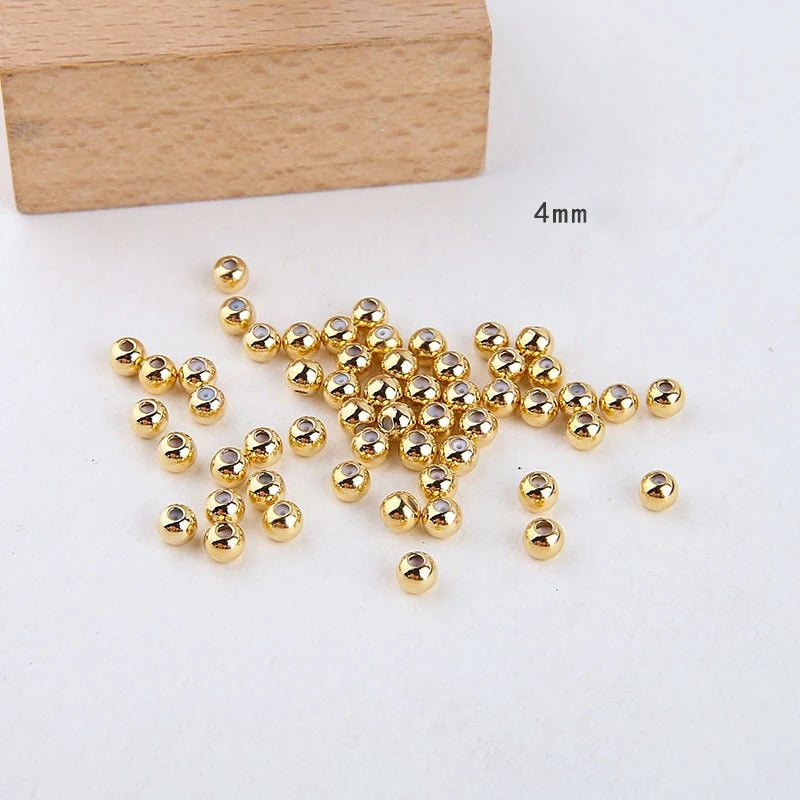 Wholesale 3mm 4mm 5mm Brass Silicone Beads Adjustable Slider Balls Spacer Beads to Prevent Earbuds for Jewelry Making