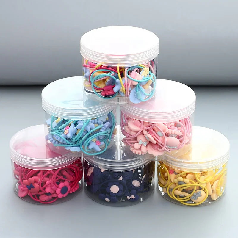 Wholesale Bulk Custom logo Box 40pcs Infants Toddlers Elastic Hair Accessories Ties Pigtail Hair Rubber Band for Children Kids