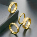 Minimalist Ring for Women 18K Gold Plated Stainless Steel Adjustable Open Band Custom Engraved Ring Personalized Jewelry