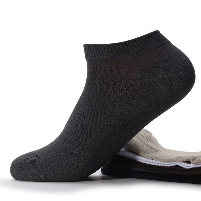 Wholesale Cheap Bulk Plain Breathable Short Socks Organic Bamboo Fiber Trainer Low Cut Socks for Men