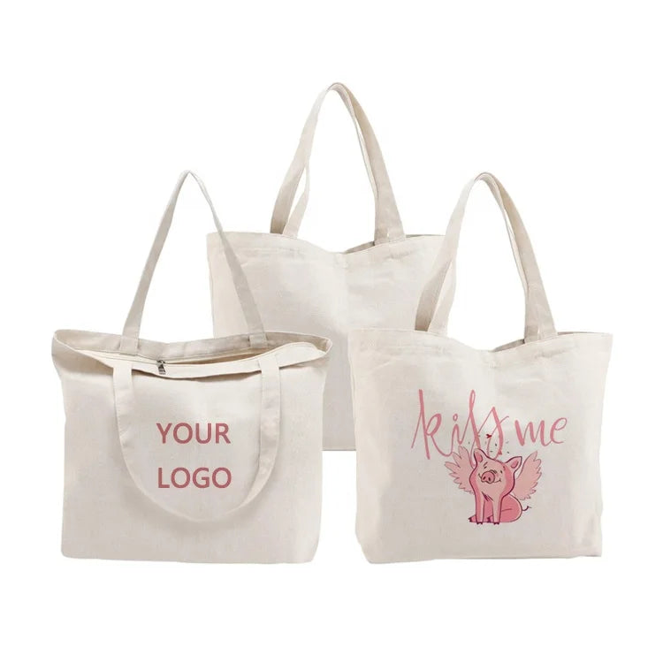 Fashion Wholesale Reusable Eco Friendly Customized Color High Quality Medium Size Shopping Cotton Bags Logo OEM/ODM Available