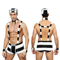 Men Lingerie Erotic Sexy Vest and Panties Jockstraps Men Prisoner Roleplay Costume Wholesale