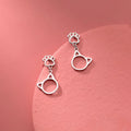Fashion New Summer Silver Jewelry Hollow Cat Paw Stud Earrings Animal Jewelry