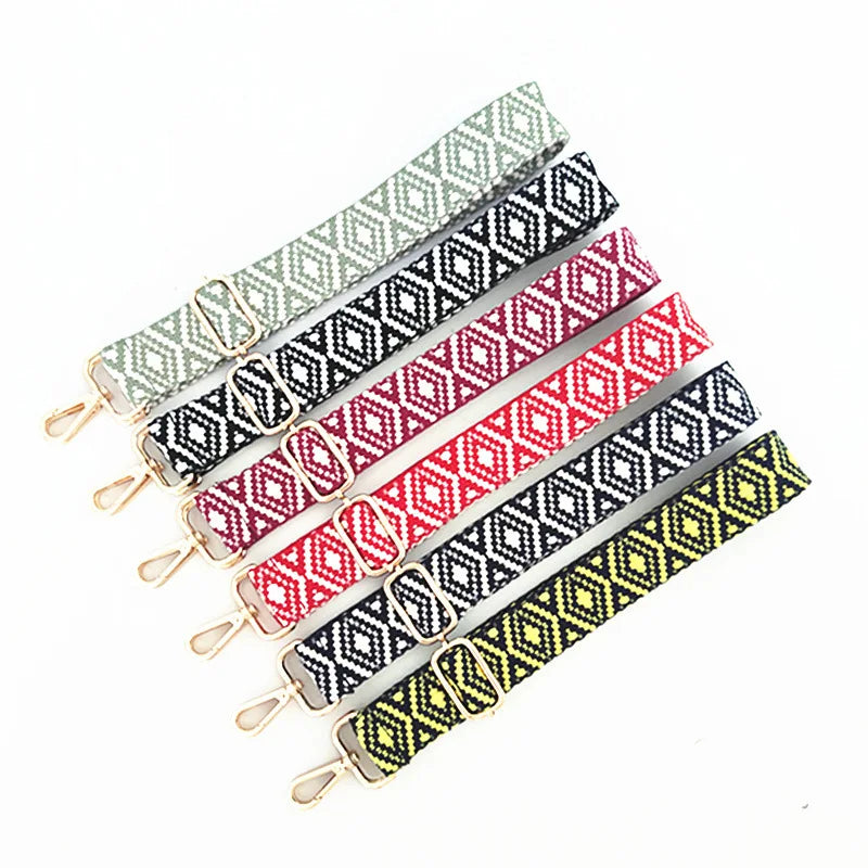 Meetee B-J2046 New Embroidered Thread Solid Color Ladies Handbag Accessories Adjustable Crossbody Long Bag Strap