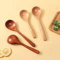 Wholesale Unique Design Custom Engrave Logo Big Round Soup Beech Wood Serving Table Spoon for Eating