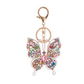 New Fashion Crystal Key Chain Hollow Butterfly Metal Keychain Creative Small Gift Car Keychain Bag Pendant