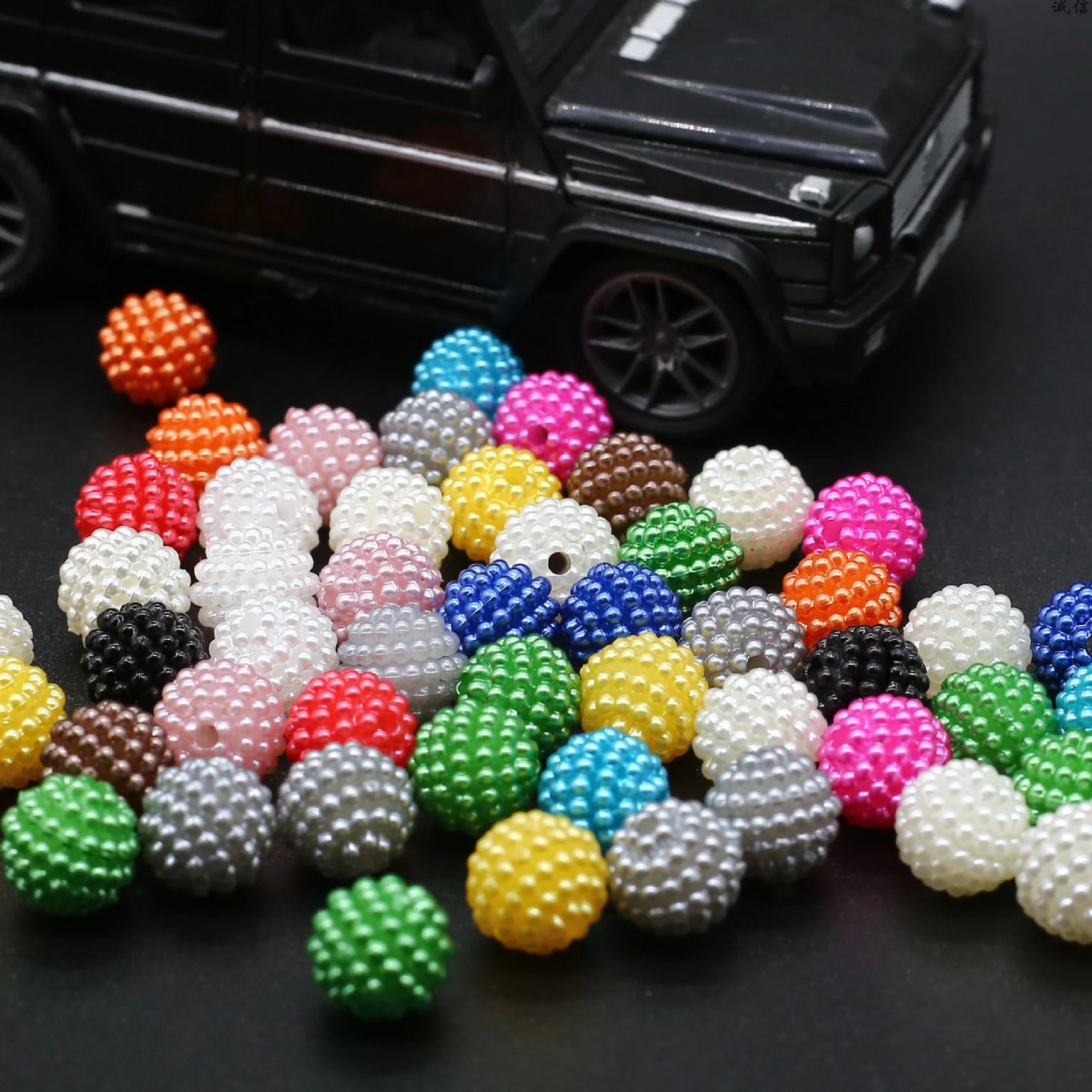 JC Crystal Bubblegum Bayberry Abs Pearl Beads 500grams Clothing Material Multi Colors Round Loose Pearls of Abs Plastics