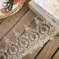 Cheap Border Design 22cm Golden Supplier Indian Embroidery Lace Trim for Lolita