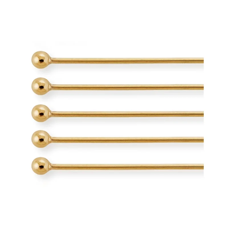 GP Ball Headpin 14K Gold Filled T-Pin Permanent Jewelry Chains Making Accessories Color-preserving Ball Head Pins Wholesale