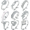 Elegant S925 Sterling Silver Heart-Shaped Butterfly Ring with ZIRCON for Engagement Gift Anniversary or Everyday Wear