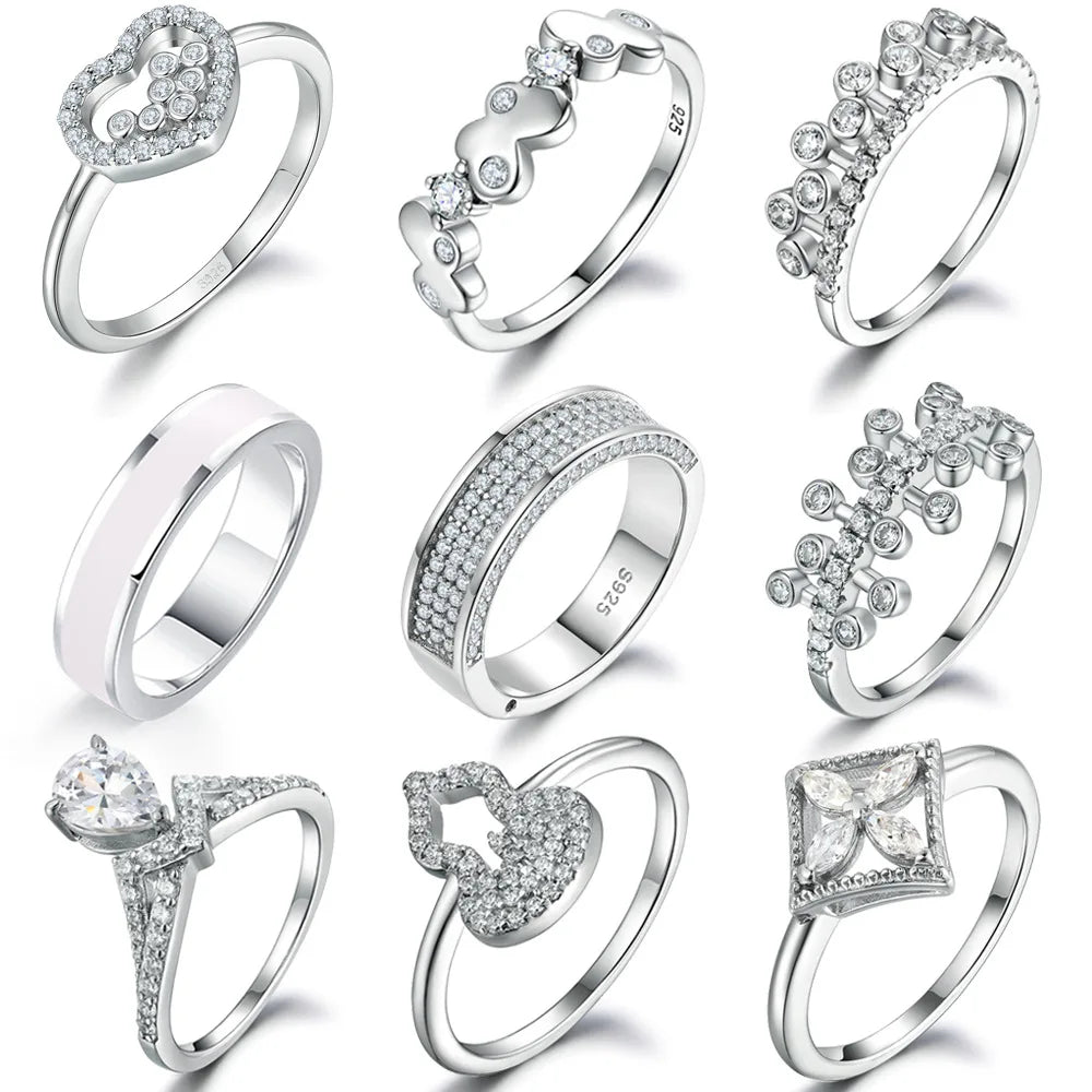 Elegant S925 Sterling Silver Heart-Shaped Butterfly Ring with ZIRCON for Engagement Gift Anniversary or Everyday Wear