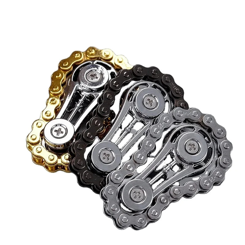 Other Outdoor Toys Relieve Pressure on Chain Fidget Spinner Metal Toys With Gear Chain Teeth Flywheel and Sprocket Chain Wobble