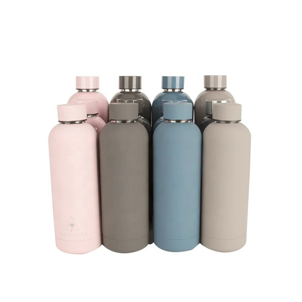 CE EU Approved Double Steel Promotional 500ml Travel Vacuum Flask and Stainless Steel Water Bottle