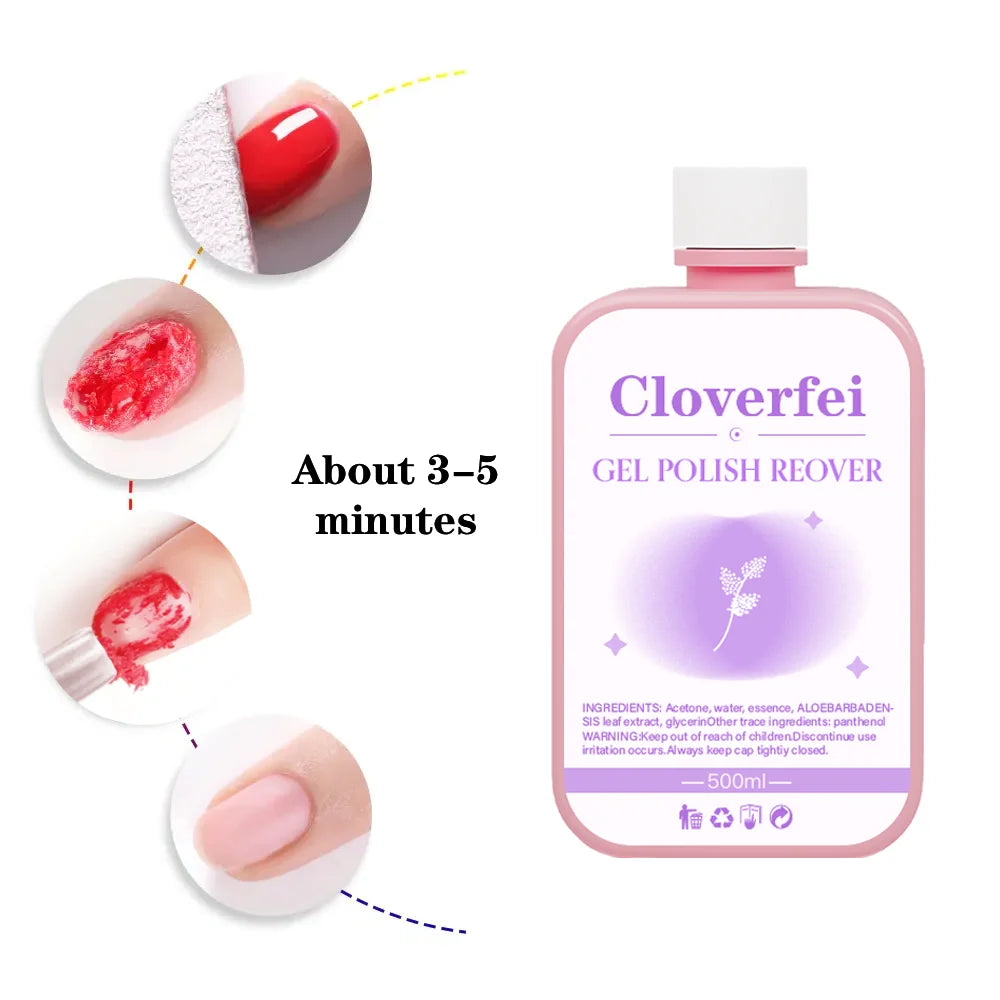 Custom Pink Bottle 500ml Nail Cleaner Remover Nail Paint Remover Nail Polish Remover Liquid