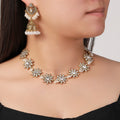 Ethnic Tibetan Silver Tassel Necklace for Women Vintage Flower Carved Crescent Shape Necklace Gypsy Indian Jewelry