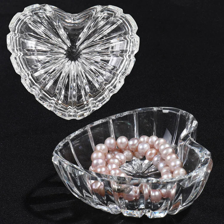 Heart Shape Glass Crystal Jewelry Trinket Boxes MH-QT0463