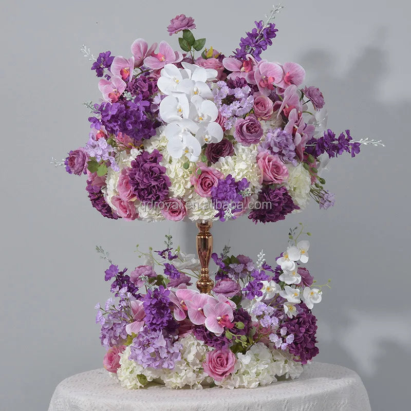 Wholesale Modern Red Artificial Flower Centerpieces for Weddings Parties Customizable Table Arrangements Ball Wedding Decoration