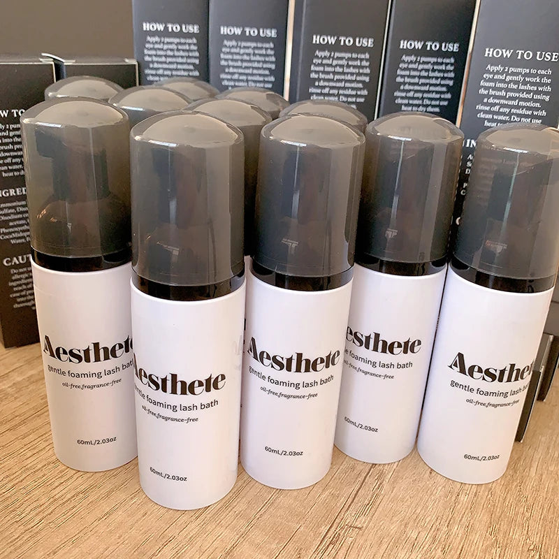 30ml Frosted Lash Shampoo Bottle Private Label pink Custom Lash  Kit Shampoo Box extra Foamy Concentrate