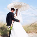 IN STOCK Chinese Umbrellas White Paper Parasol OEM White Paper Umbrellas Wholesale for Wedding Outdoor