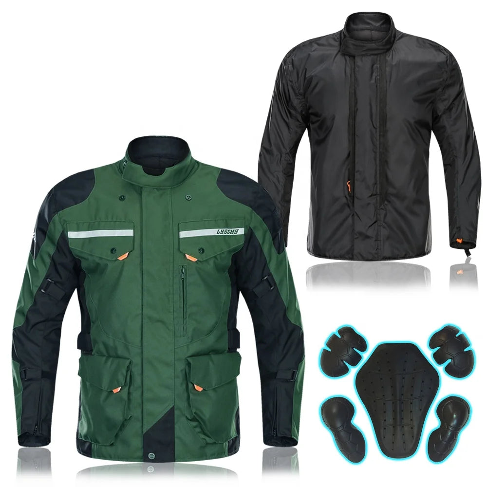 LYSCHY Summer Men Jacket Motorcycle Protective Jacket Women Riding Motorcyclist Armor Clothes Waterproof Motocross Armor Jacket